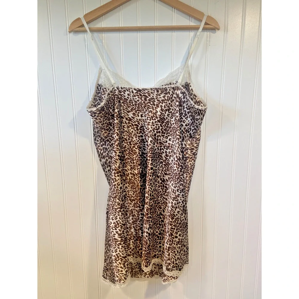 Victorias Secret Small Leopard Cheetah Print & Lace Baby Doll Nightie Women's L